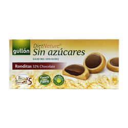 BOLACHA GULLON RONDITAS 32% CHOCO SEM AÇUCAR 186G