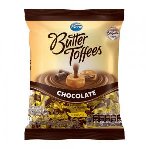 BALA ARCOR BUTTER TOFFEES RECHEADA CHOCOLATE PACOTE 140G