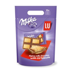 CHOCOLATE MILKA LU COM BISCOITO PACOTE 10x35G