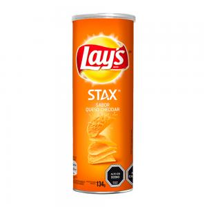 BATATA FTITA LAYS STAX QUEIJO CHEDDAR TUBO 134G