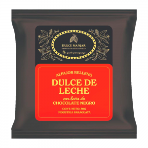 ALFAJOR ARTESANAL DULCE MANJAR RECHEADO DOCE DE LEITE COBERTURA CHOCOLATE AO LEITE 80G