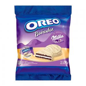 BOLACHA OREO COBERTO COM CHOCOLATE MILKA BRANCO 119G