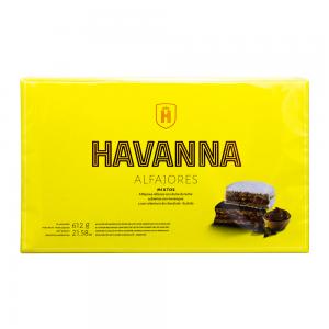 ALFAJOR HAVANNA MISTO COBERTURA DE CHOCOLATE PRETO E COBERTURA DE MERENGUE BRANCO COM RECHEIO DOCE DE LEITE 12 X 55G