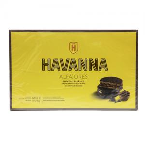 ALFAJOR HAVANNA RECHEIO DOCE DE LEITE COBERTURA CHOCOLATE AO LEITE 12X55G