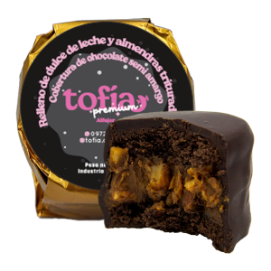 ALFAJOR TOFIA ARTESANAL NEGRO ALMENDRAS