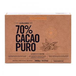 ALFAJOR HAVANNA RECHEIO DOÇE DE LEITE COBERTURA CHOCOLATE AMARGO 70% CACAO CAIXA COM 4 UNIDADES