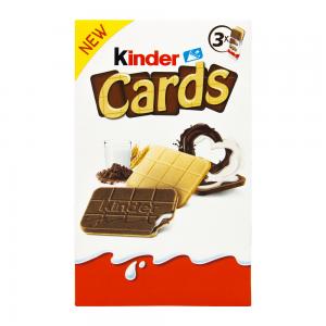 CHOCOLATE KINDER CARDS COM 3 UNIDADES CAIXA 76.8G