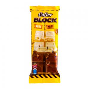 BARRA CHOCOLATE ARCOR COFLER BLOCK DUO CHOCOLATE BRANCO E AO LEITE 170G