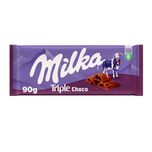 BARRA CHOCOLATE MILKA RECHEADO TRIPLO CHOCO CACAU 90G