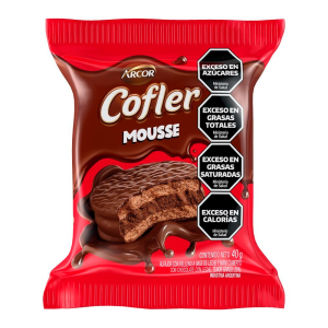 ALFAJOR ARCOR COFLER COM RECHEIO DE MOUSSE DE CHOCOLATE E COBERTURA DE CHOCOLATE AO LEITE 40G