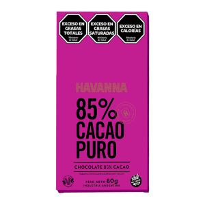 BARRA CHOCOLATE HAVANNA 85% CACAU 80G