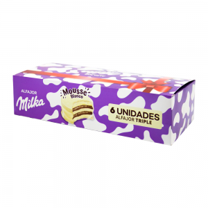 ALFAJOR MILKA TRIPLO MOUSSE BRANCO CAIXA C/ 6 UND