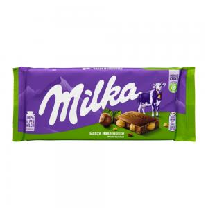 BARRA CHOCOLATE MILKA COM AVELÃS INTEIRAS 100G (EUROPA)